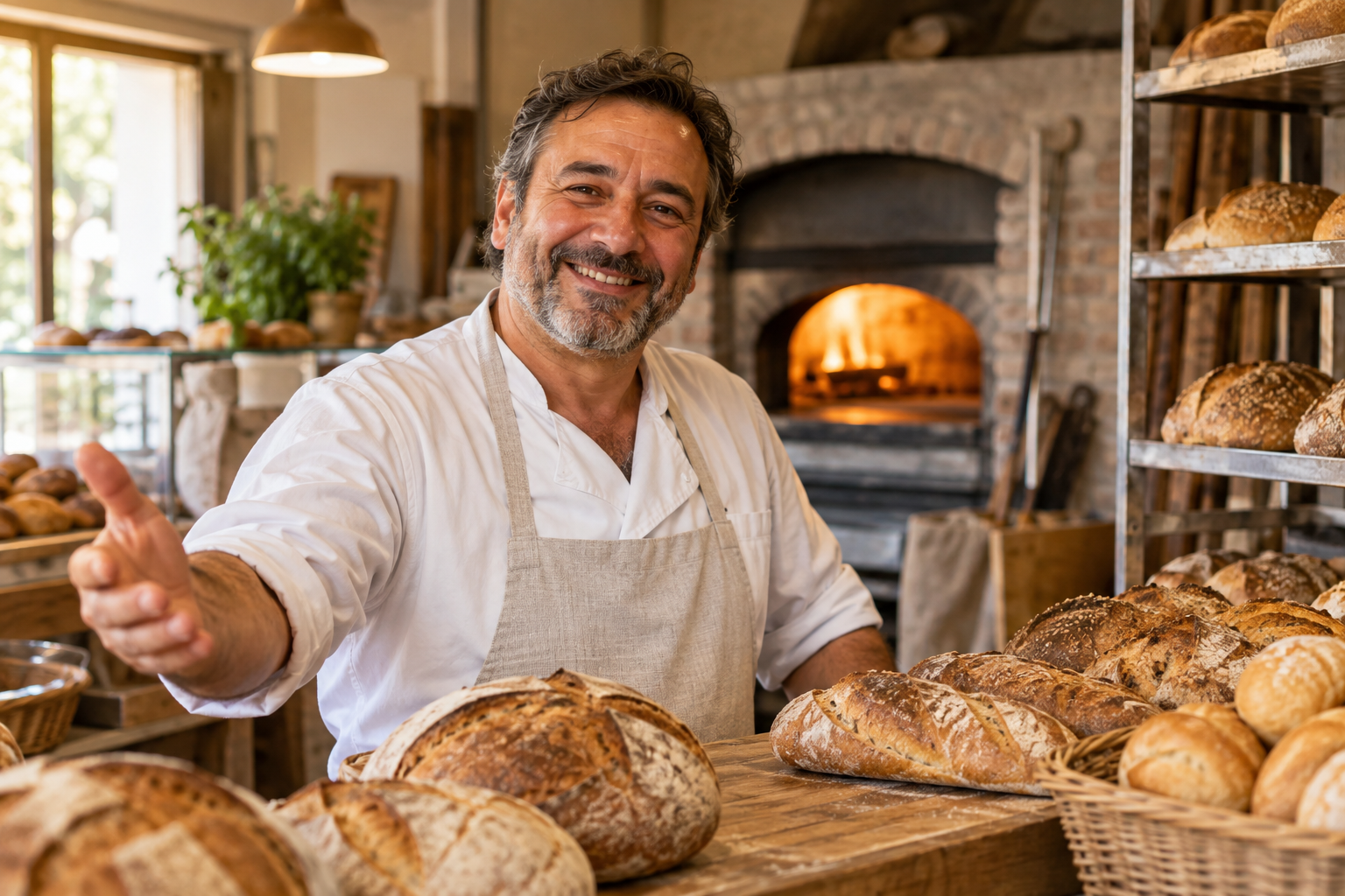 Immagine dimostrativa di Antonio nel suo lavoro di panettiere